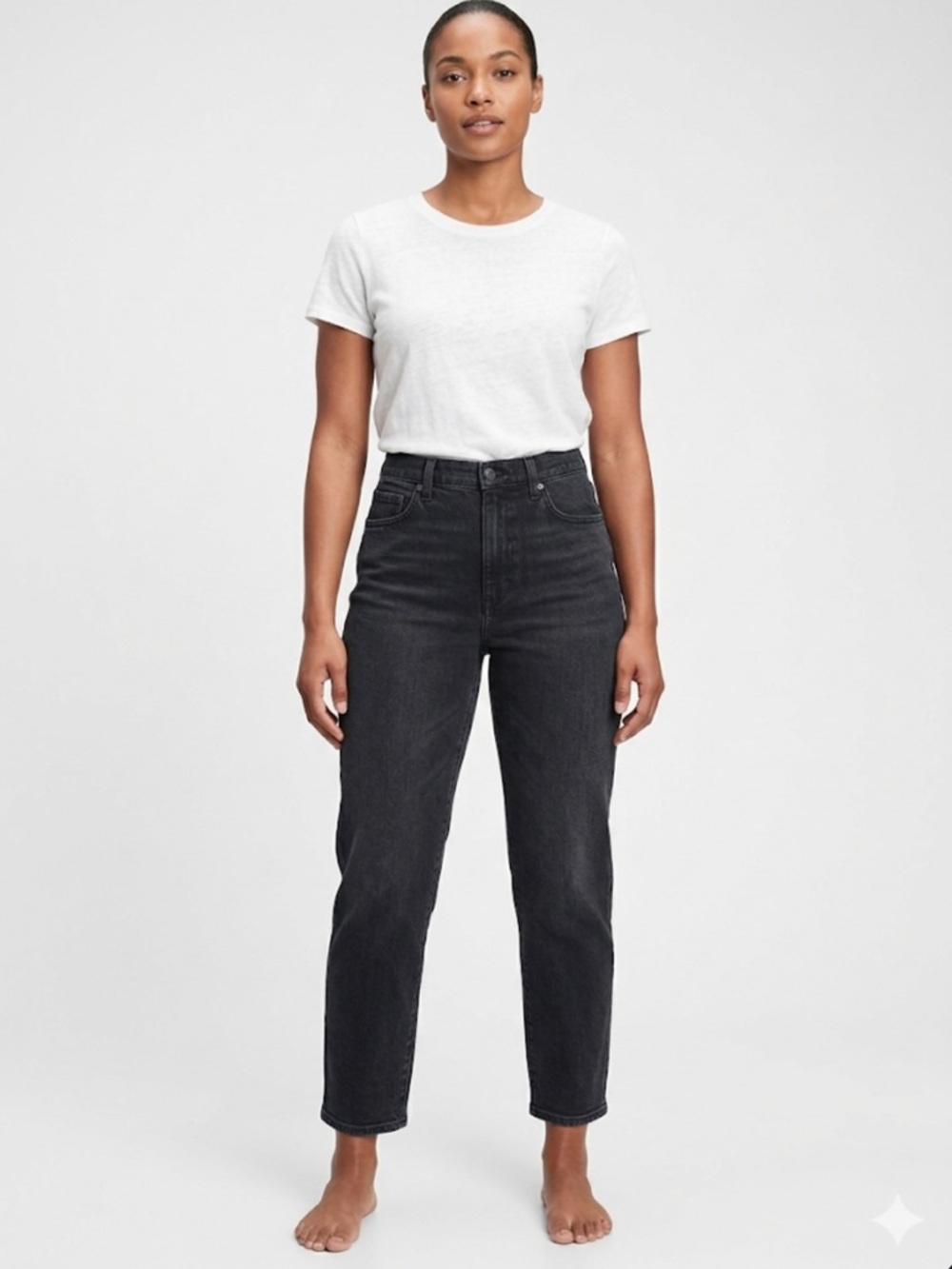 American Eagle Mom Jeans – Size 10 Regular | Black-Grey Wash | 90s Revival |